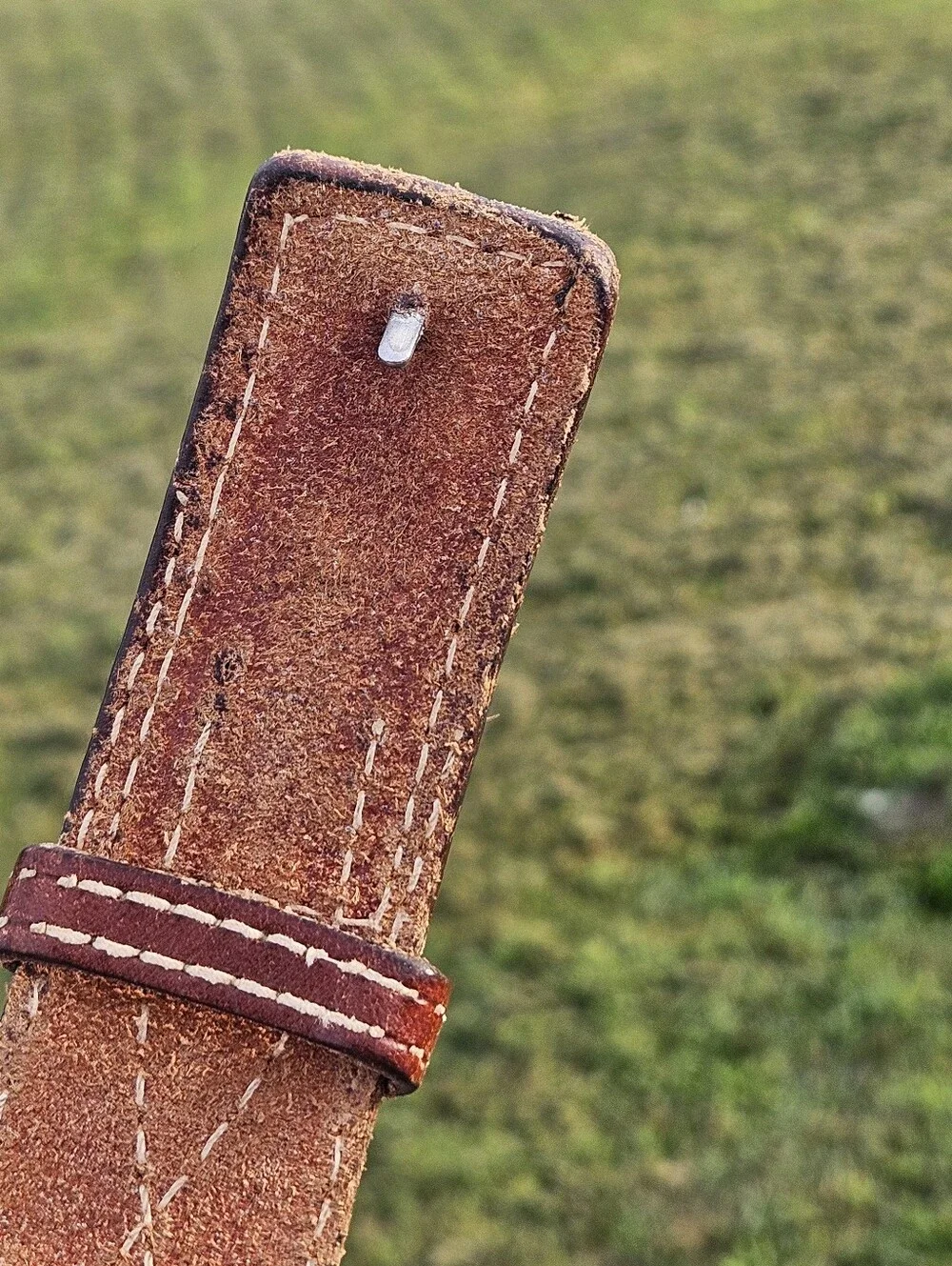Vintage Western Wright Brown Leather Belt Sz 40 Diamond Stitched Cowboy...